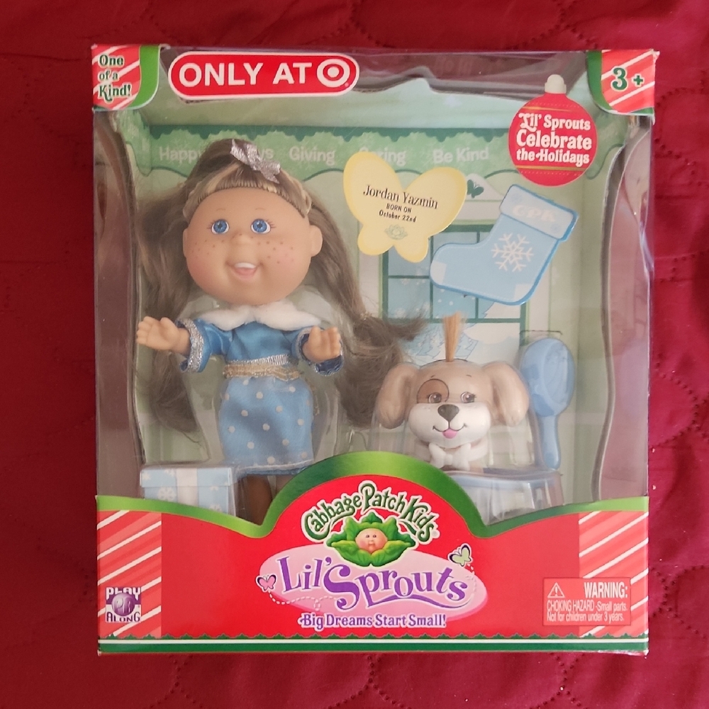 New With Box Cabbage Patch Kids Lil' Sprouts Doll and Pet Set